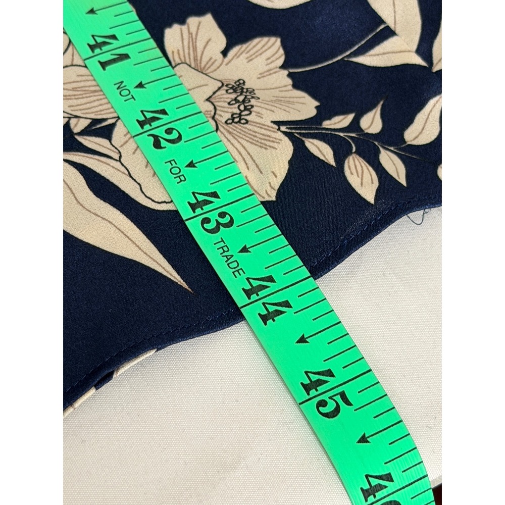 Vince Camuto Midi Dress Sz M Navy Blue Floral Long Sleeve A-Line Career Office - Picture 8 of 9